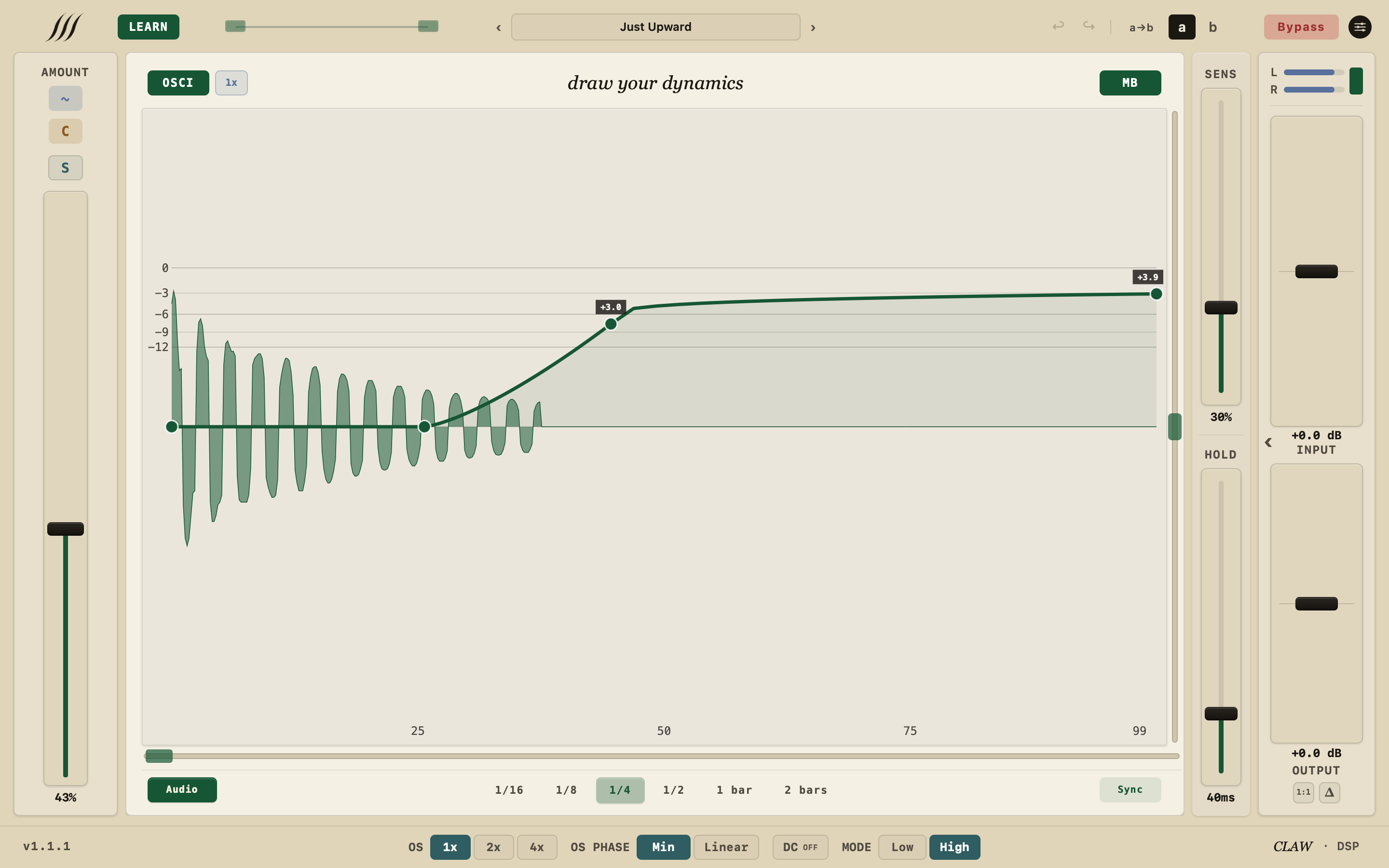 Sketch plugin — single band view with drawable envelope and real-time waveform